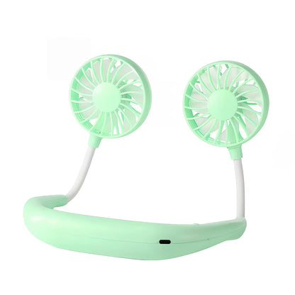 Portable Hanging Neck Fans 3-Speed Adjustable Neck Dual Fan USB Rechargeable Home Officeoutdoor Travel