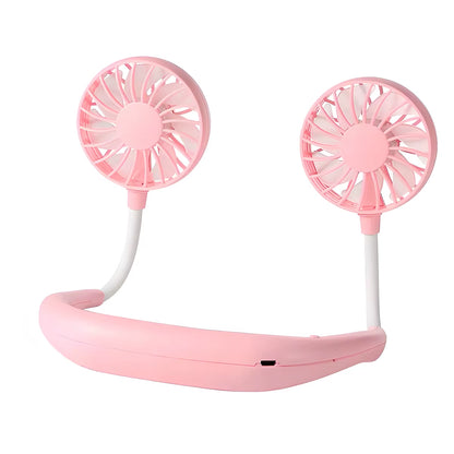 Portable Hanging Neck Fans 3-Speed Adjustable Neck Dual Fan USB Rechargeable Home Officeoutdoor Travel