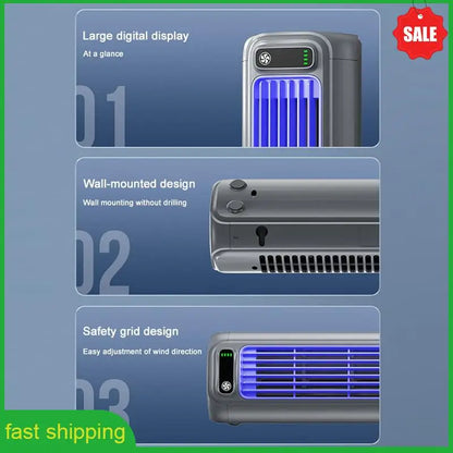 A010 Home Office Kitchen Cooling Fan Home Small Wall Mounted Fan Drill-Free Wall Mounted Electric Fan