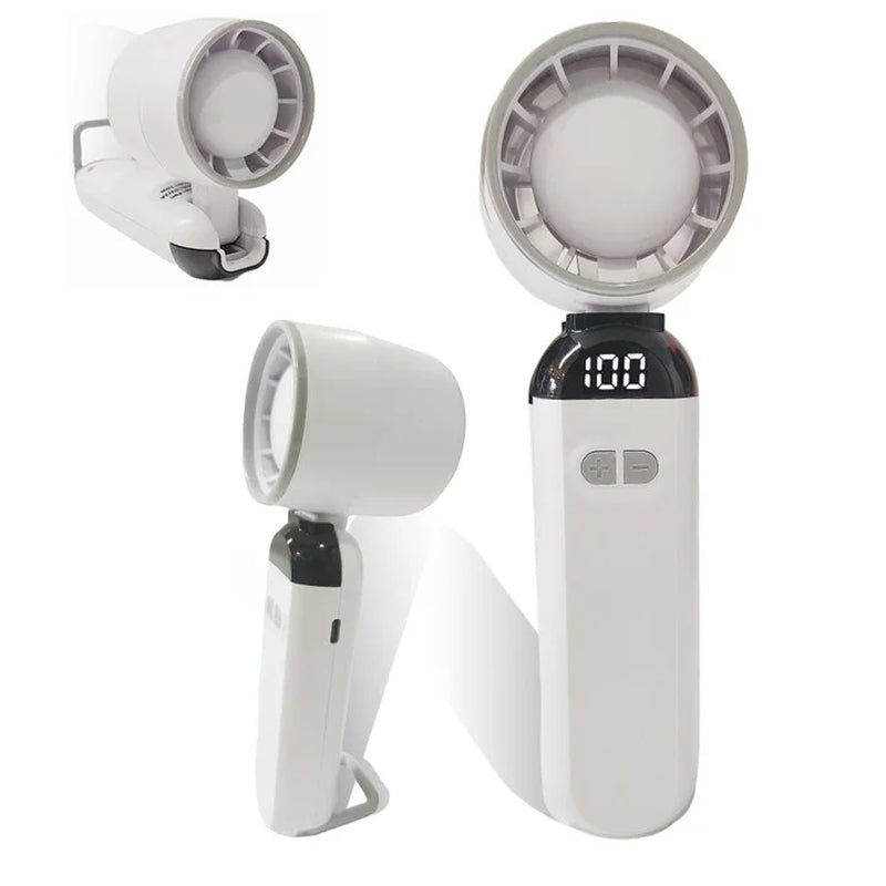 Handheld Mini Fan 3 In1 Portable Fan Rechargeable Handheld Turbo Fans 5 Speed USB Foldable Portable Neck Hanging Fans