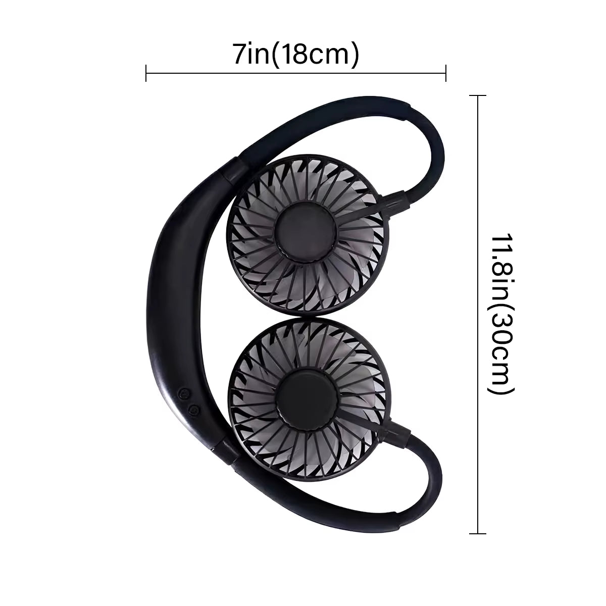 Portable Hanging Neck Fans 3-Speed Adjustable Neck Dual Fan USB Rechargeable Home Officeoutdoor Travel