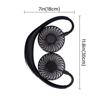 Portable Hanging Neck Fans 3-Speed Adjustable Neck Dual Fan USB Rechargeable Home Officeoutdoor Travel