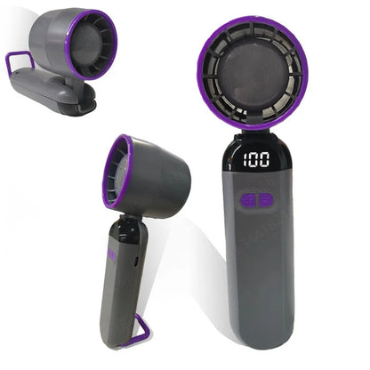 Handheld Mini Fan 3 In1 Portable Fan Rechargeable Handheld Turbo Fans 5 Speed USB Foldable Portable Neck Hanging Fans