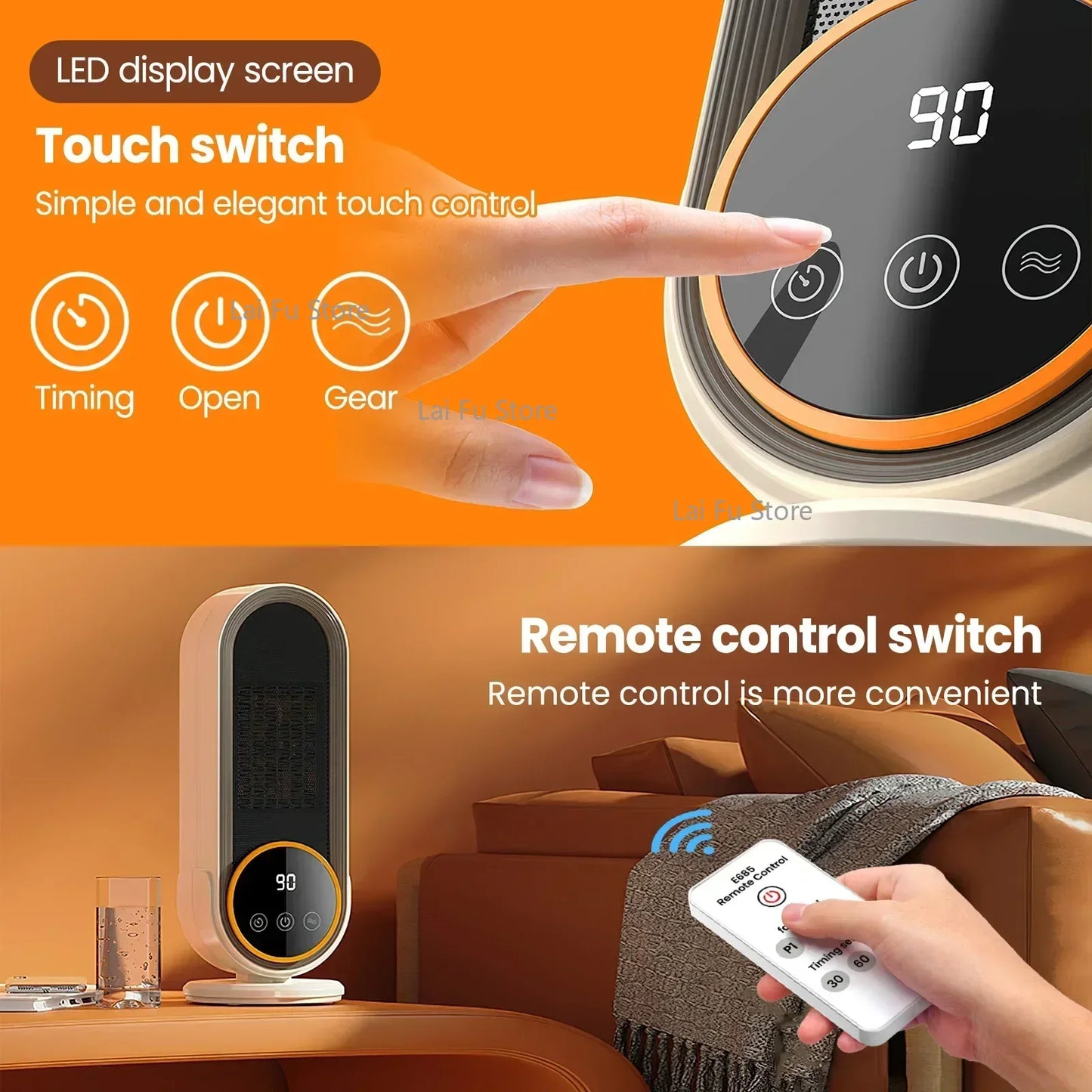 1200W Electric Heater Portable Fan Heaters 220V Room Heater Home Office Desktop Heaters Warmer Machine for Winter Warmer