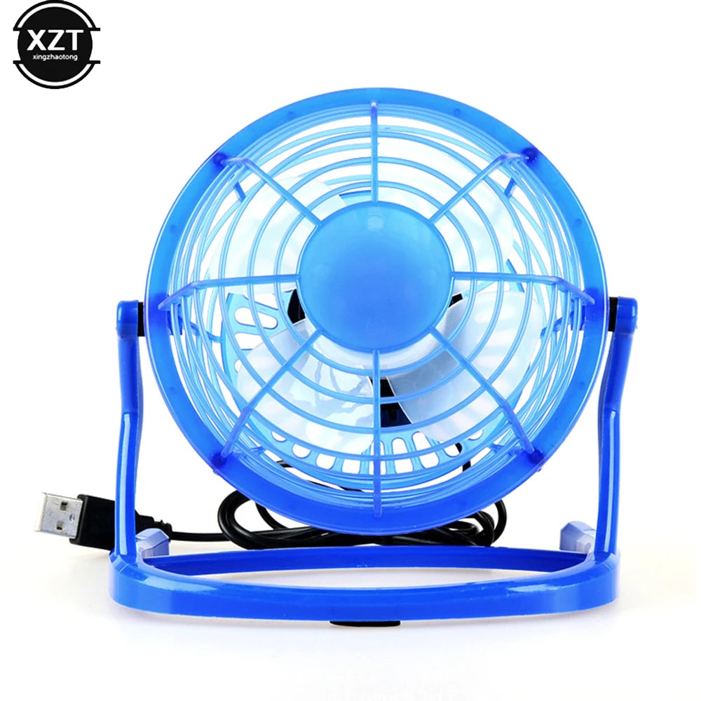 New USB Silent Fan Desk Cooler for Laptop Notebook Desktop PC Ofiice Summer Cooling Fans 4 Blades Rotatable USB Mini Fans Socket