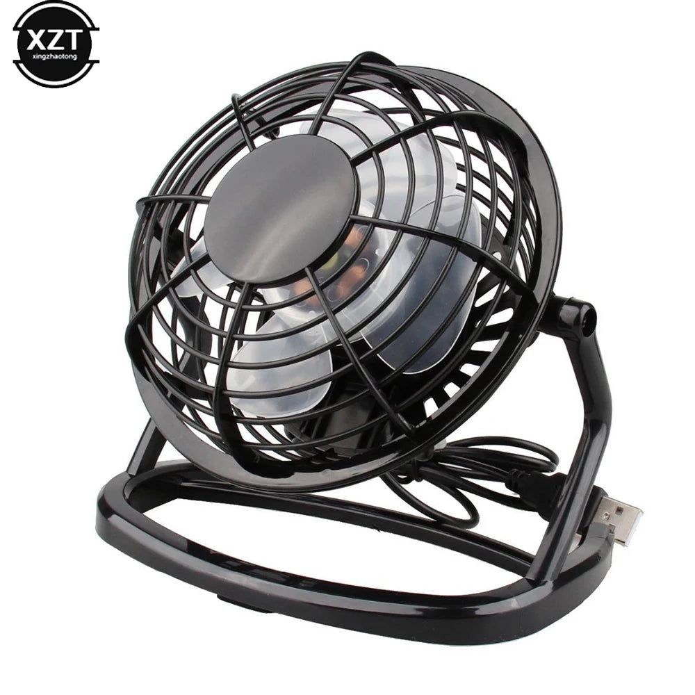 New USB Silent Fan Desk Cooler for Laptop Notebook Desktop PC Ofiice Summer Cooling Fans 4 Blades Rotatable USB Mini Fans Socket