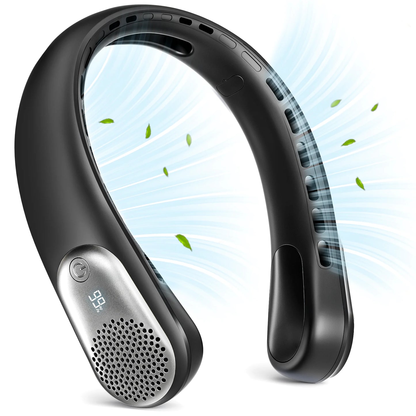 Portable Neck Fan, 4000Mah Rechargeable Battery, LED Display,Personal Fan Headphone Design, 3 Speeds – Ideal Gift for Women & Men