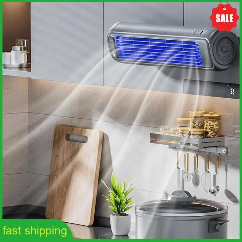 A010 Home Office Kitchen Cooling Fan Home Small Wall Mounted Fan Drill-Free Wall Mounted Electric Fan