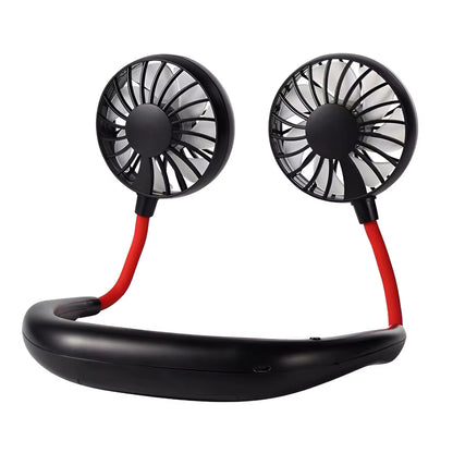 Portable Hanging Neck Fans 3-Speed Adjustable Neck Dual Fan USB Rechargeable Home Officeoutdoor Travel