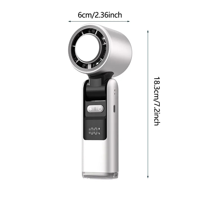 TINSOL 4000Mah Portable Mini Turbo Fan, 199 Wind Speed, Rechargeable, Semiconductor Cooling High-Speed Handheld Fan