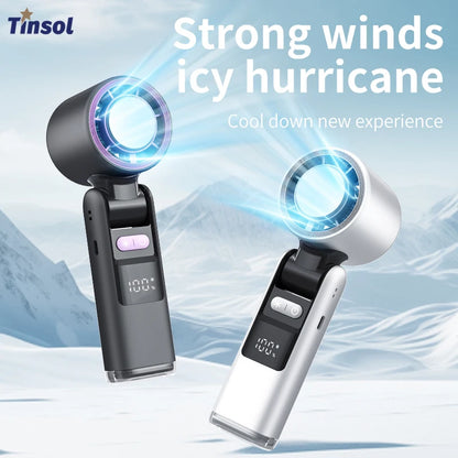TINSOL 4000Mah Portable Mini Turbo Fan, 199 Wind Speed, Rechargeable, Semiconductor Cooling High-Speed Handheld Fan