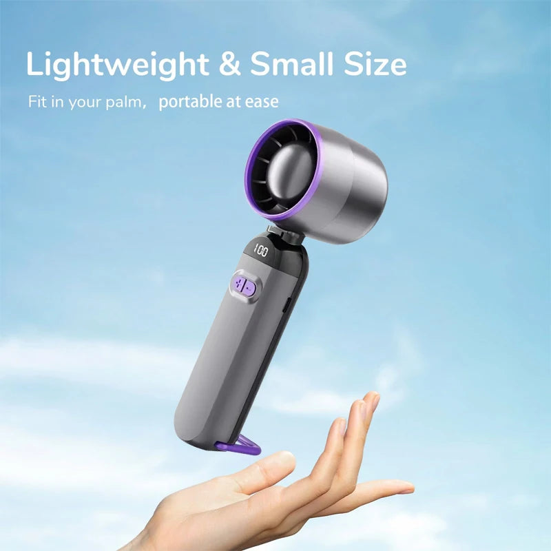 Handheld Mini Fan 3 In1 Portable Fan Rechargeable Handheld Turbo Fans 5 Speed USB Foldable Portable Neck Hanging Fans