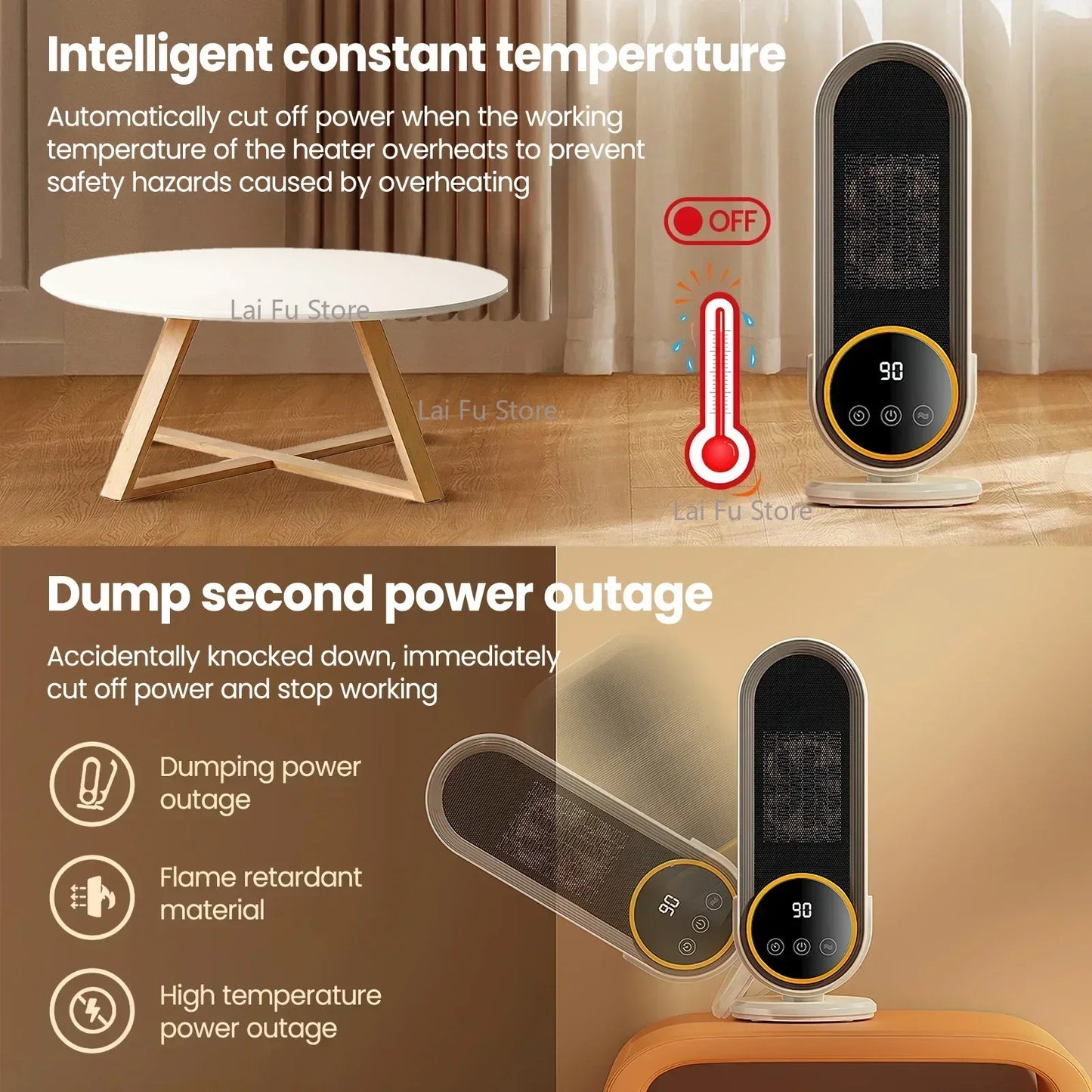 1200W Electric Heater Portable Fan Heaters 220V Room Heater Home Office Desktop Heaters Warmer Machine for Winter Warmer