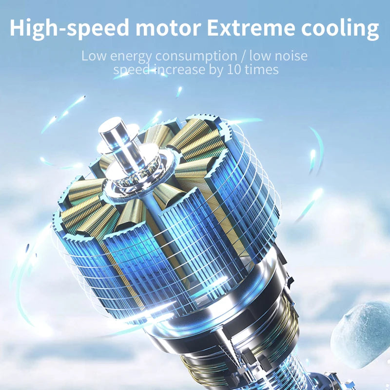 TINSOL 4000Mah Portable Mini Turbo Fan, 199 Wind Speed, Rechargeable, Semiconductor Cooling High-Speed Handheld Fan