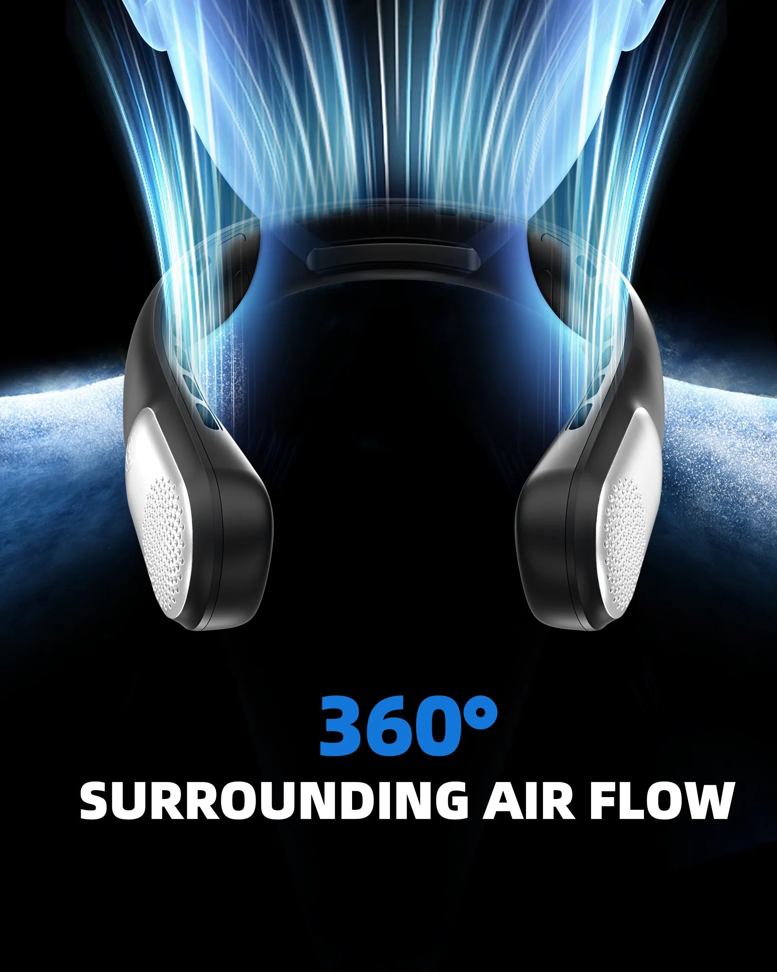 Portable Neck Fan, 4000Mah Rechargeable Battery, LED Display,Personal Fan Headphone Design, 3 Speeds – Ideal Gift for Women & Men