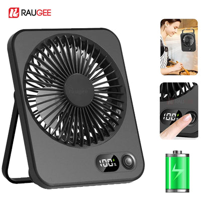 Foldable Table Fan Mini Portable Desk Fan 5 Gear USB Rechargerable Wall Hanging Fan Student Desktop Table Fan for Office Home